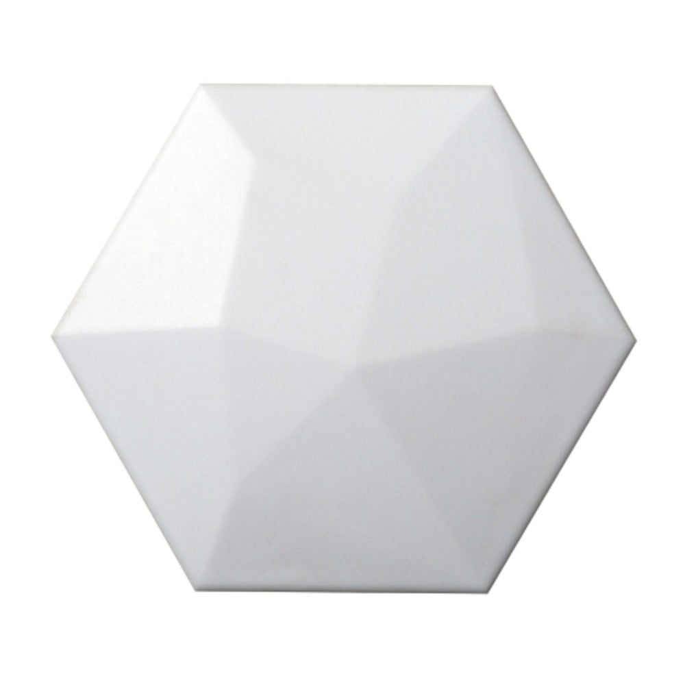 Code in White 6" X 7" Hexagon High Gloss Tile