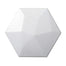 Code in White 6" X 7" Hexagon High Gloss Tile