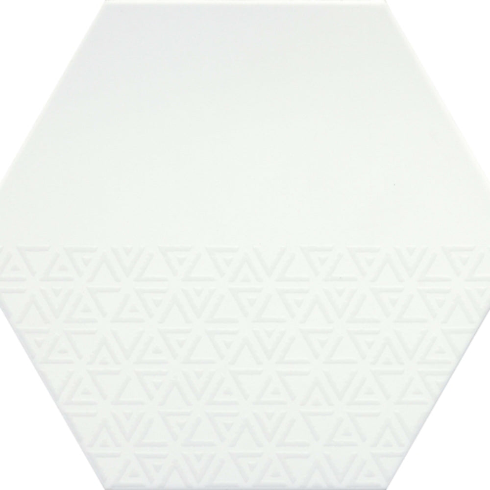 Rhythm in White Hex Pattern 11" X 13" Tile