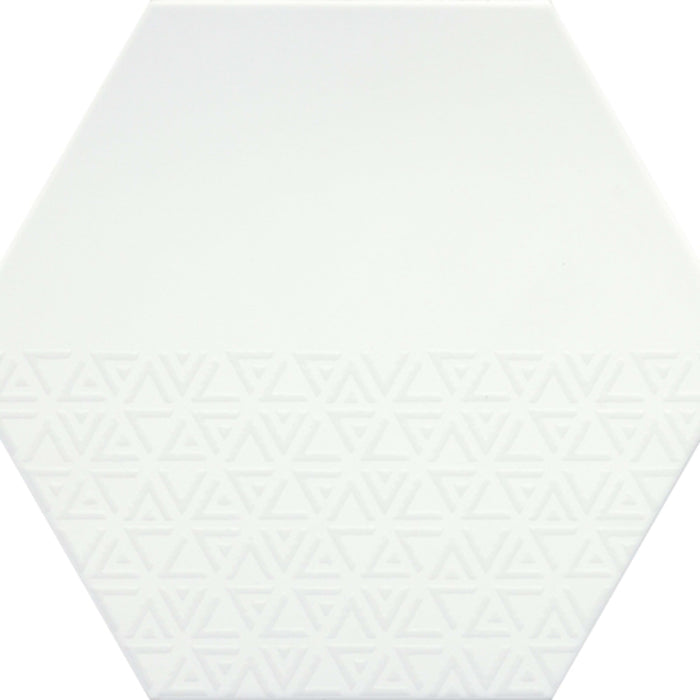 Rhythm in White Hex Pattern 11" X 13" Tile