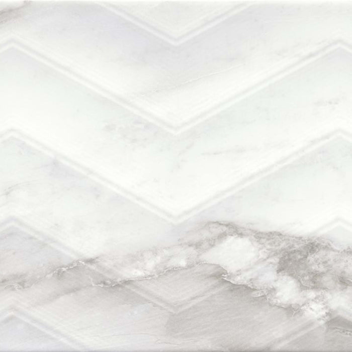 Sculpture in Venato Chevron 13" X 36" Tile