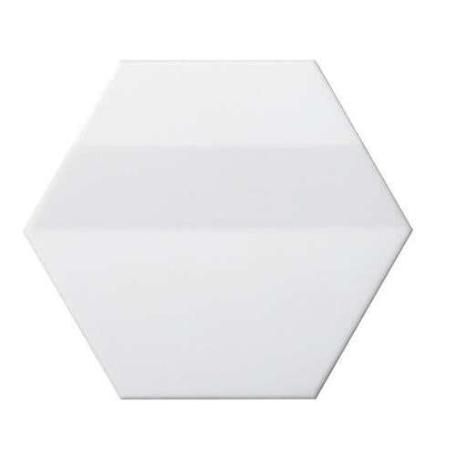 Code in White Hexagon 3d 6"x7" Tile