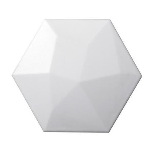 Code in White Hexagon High 6"x7" Tile