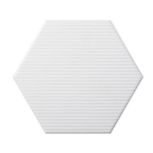 Code in White Hexagon Line 6"x7" Tile