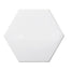 Code in White Hexagon Smooth 6"x7" Tile