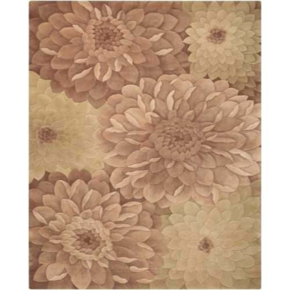 TROPICS TS11 in Taupe/Green Area Rugs